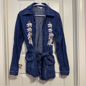 Vintage Denim Tie Jacket